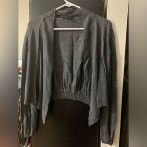Cropped Charcoal Cardigan